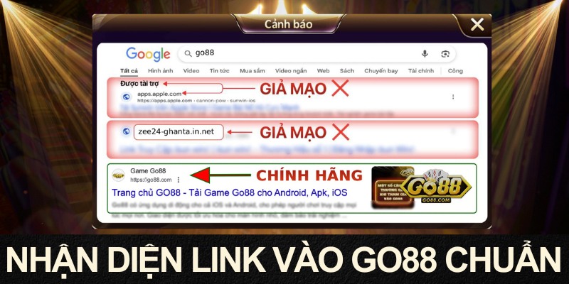 Hướng Dẫn Phân Biệt GO88 Chính Hãng Và Trang Giả Mạo 2 Cách nhận biết GO88 chính hãng qua link vào